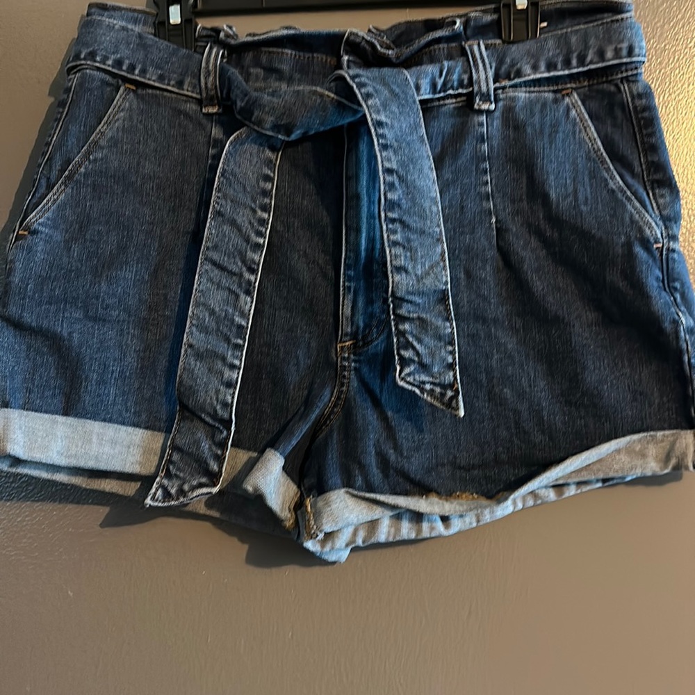 Express brand denim shorts paper bag waist size 12